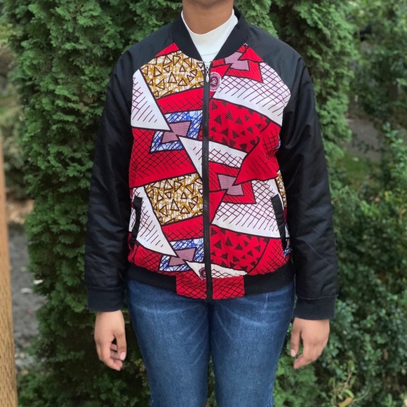 SOLDđź–¤Ankara Print Bomber Jacket - Picture 6 of 6